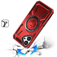 For iPhone 17 Case Magnetic Circle w/ Metal Stand 360 Rotating + Tempered Glass