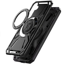 For Samsung S25 FE Case Magnetic Circle Metal Stand Shockproof + Tempered Glass