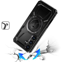 For Samsung S25 FE Case Magnetic Circle Metal Stand Shockproof + Tempered Glass
