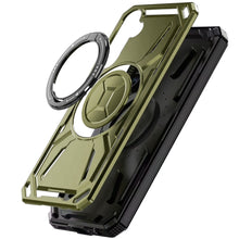 For Samsung S25 FE Case Magnetic Circle Metal Stand Shockproof + Tempered Glass