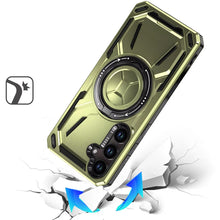 For Samsung S25 FE Case Magnetic Circle Metal Stand Shockproof + Tempered Glass
