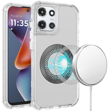 For Moto G 2025 Case Magnetic Circle Bling Hybrid Phone Cover + Tempered Glass