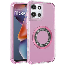 For Moto G 2025 Case Magnetic Circle Bling Hybrid Phone Cover + Tempered Glass
