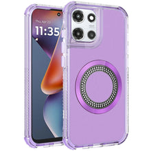 For Moto G 2025 Case Magnetic Circle Bling Hybrid Phone Cover + Tempered Glass