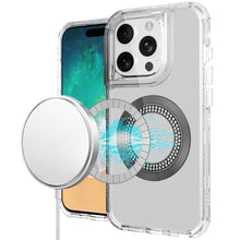 For iPhone 16 PRO MAX Case Magnetic Circle Circle Bling Hybrid + Tempered Glass