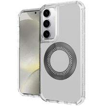 For Samsung S25+/S24+ Case Magnetic Circle Bling Hybrid Cover + Tempered Glass