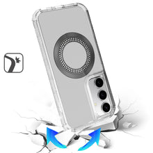 For Samsung S25+/S24+ Case Magnetic Circle Bling Hybrid Cover + Tempered Glass