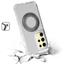 For Samsung S25 Ultra Case Magnetic Circle Bling Hybrid Cover + Tempered Glass