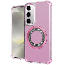 For Samsung S25/S24 Case Magnetic Circle Bling Hybrid Cover + Tempered Glass