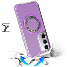 For Samsung S25/S24 Case Magnetic Circle Bling Hybrid Cover + Tempered Glass