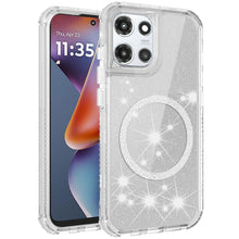 For Moto G 2025/2026/G Play 2026 Case Magnetic Circle Glitter + Tempered Glass