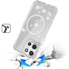 For Moto G 2025/2026/G Play 2026 Case Magnetic Circle Glitter + Tempered Glass