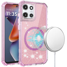 For Moto G 2025/2026/G Play 2026 Case Magnetic Circle Glitter + Tempered Glass