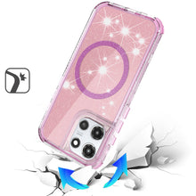 For Moto G 2025/2026/G Play 2026 Case Magnetic Circle Glitter + Tempered Glass