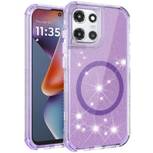 For Moto G 2025 Case Magnetic Circle Full Glitter Shockproof + Tempered Glass