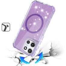 For Moto G 2025 Case Magnetic Circle Full Glitter Shockproof + Tempered Glass