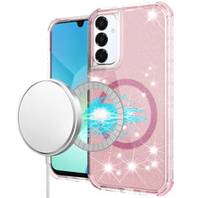 For Samsung A16 5G Case Magnetic Charging Glitter Shockproof + Tempered Glass