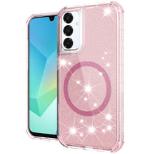 For Samsung A16 5G Case Magnetic Charging Glitter Shockproof + Tempered Glass