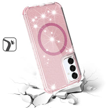 For Samsung A16 5G Case Magnetic Charging Glitter Shockproof + Tempered Glass