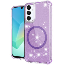 For Samsung A16 5G Case Magnetic Charging Glitter Shockproof + Tempered Glass