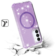 For Samsung A16 5G Case Magnetic Charging Glitter Shockproof + Tempered Glass