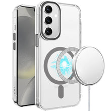 For Samsung Galaxy S24 Case Magnetic Circle Clear Cover w/ Color Matching Trim