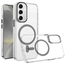 For Samsung Galaxy S24 Case Magnetic Circle Clear Cover w/ Color Matching Trim