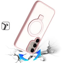 For Samsung S25/S24 Case Metallic Magnetic Circle Ring Stand + Tempered Glass