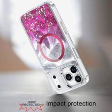 For iPhone 17 Pro Max Case Feathers Glitter Magnetic Circle + Tempered Glass