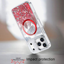 For iPhone 17 PRO Case Epoxy Feathers Glitter Magnetic Circle + Tempered Glass