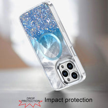 For iPhone 16 PRO MAX Case Feathers Glitter Magnetic Circle + 2 Tempered Glass