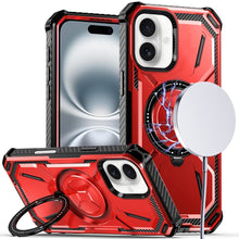 For iPhone 16 6.1inch Case Magnetic Circle Shockproof with Ring + Tempered Glass