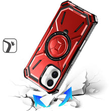 For iPhone 16 6.1inch Case Magnetic Circle Shockproof with Ring + Tempered Glass