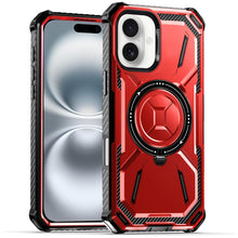 For iPhone 16 6.1inch Case Magnetic Circle Shockproof with Ring + Tempered Glass