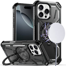 For iPhone 16 Pro 6.3in Case Magnetic Circle Shockproof w/ Ring + Tempered Glass