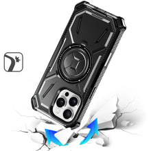For iPhone 16 Pro 6.3in Case Magnetic Circle Shockproof w/ Ring + Tempered Glass