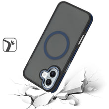 For iPhone 16 Plus 6.7in Case Magnetic Circle Soft Metal Buttons +Tempered Glass