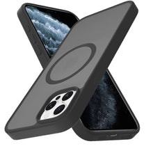 For iPhone 11 Pro Max Case Magnetic Circle Soft Translucent + Tempered Glass