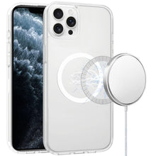 For iPhone 11 Pro Max Case Magnetic Circle Soft Translucent + Tempered Glass