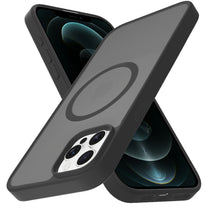 For iPhone 12 Pro Max Case Magnet Circle Soft Touch Translucent + Tempered Glass