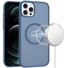 For iPhone 12 Pro Max Case Magnet Circle Soft Touch Translucent + Tempered Glass
