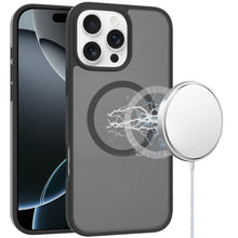 For iPhone 16 Pro 6.3in Case Magnetic Circle Soft Translucent + Tempered Glass