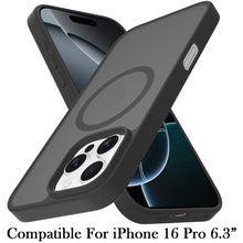 For iPhone 16 Pro 6.3in Case Magnetic Circle Soft Translucent + Tempered Glass