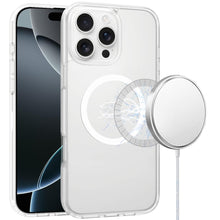For iPhone 16 Pro 6.3in Case Magnetic Circle Soft Translucent + Tempered Glass