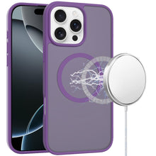 For iPhone 16 Pro 6.3in Case Magnetic Circle Soft Translucent + Tempered Glass