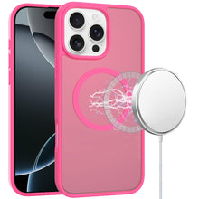 For iPhone 16 Pro 6.3in Case Magnetic Circle Soft Translucent + Tempered Glass