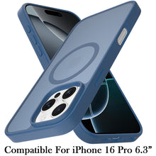 For iPhone 16 Pro 6.3in Case Magnetic Circle Soft Translucent + Tempered Glass