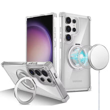 For Samsung S23 Ultra Case Shock Absorbing Magnetic Circle Rotating Stand Cover
