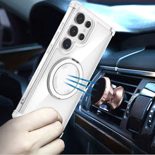 For Samsung S23 Ultra Case Shock Absorbing Magnetic Circle Rotating Stand Cover