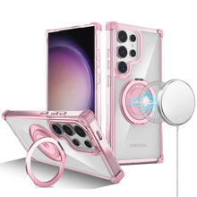 For Samsung S23 Ultra Case Shock Absorbing Magnetic Circle Rotating Stand Cover